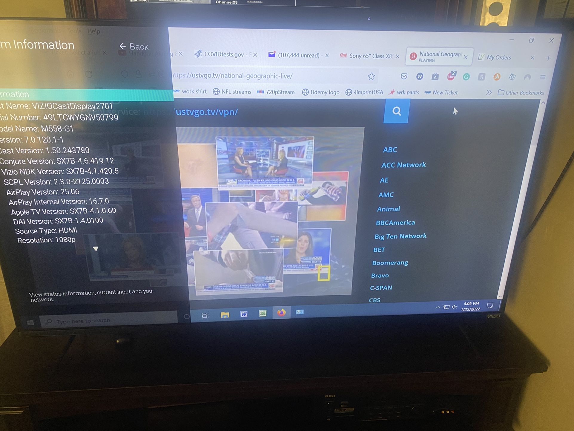 Vizio M558 -G1 Mseries 55 inch 4K TV