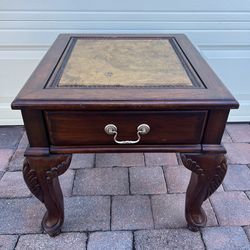 Claw Foot Side Table with Map