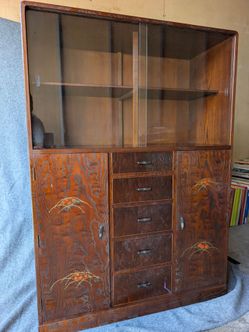 Mid - Century Japanese Cha Tansu Tea Cabinet