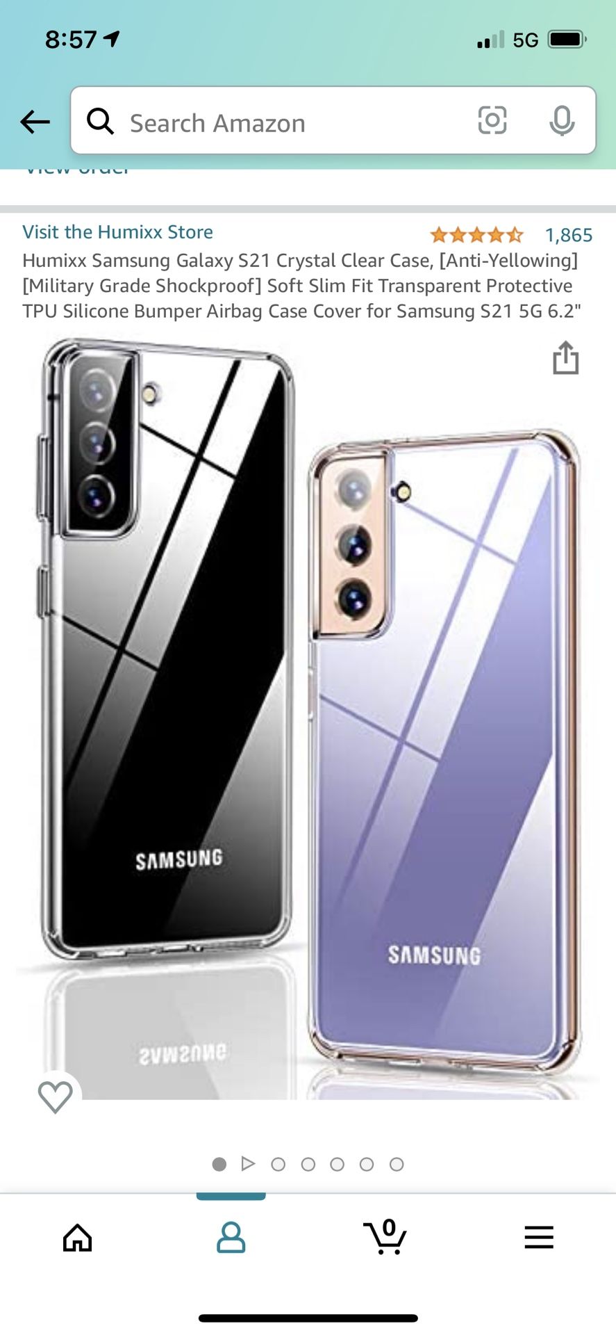 Clear phone case for Samsung Galaxy S21