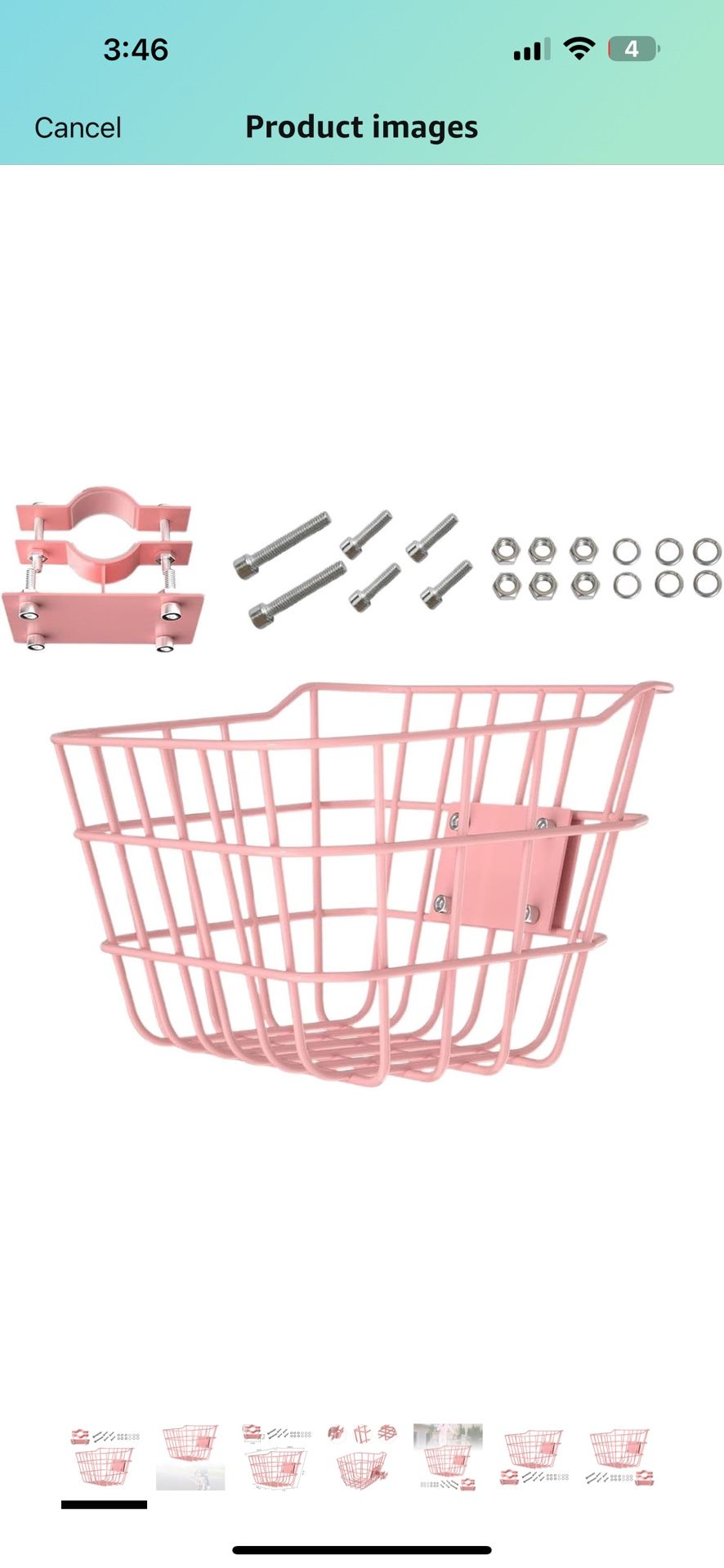 Kids Bike Basket Wire Basket Metal Nonsagging Storage Container Bicycle Front Handlebar Hamper for Outdoor Sports Boys Biking