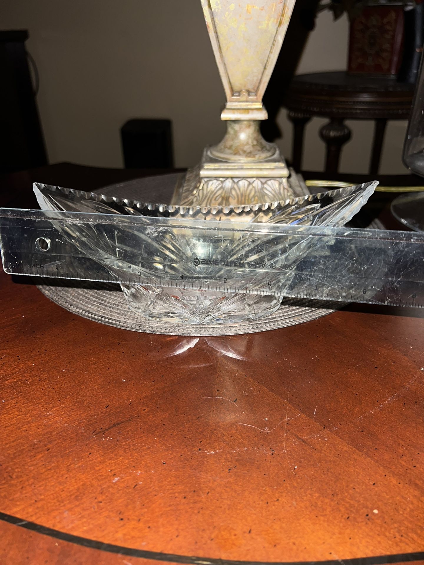Gorgeous Waterford Crystal Lismore Scalloped Bowl with pointy edges in EUC