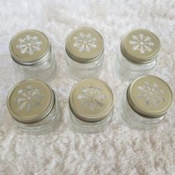 8 Daisy Flower CUT lid Mason Jars Thumbnail