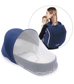 Baby Snuggle Nest|Baby Lounger|Baby Diaper Bag for Travel|Infant Sleeper|Portable Baby Bed or Bassinet with Free Diaper Changing Pad|Canopy and Bug N