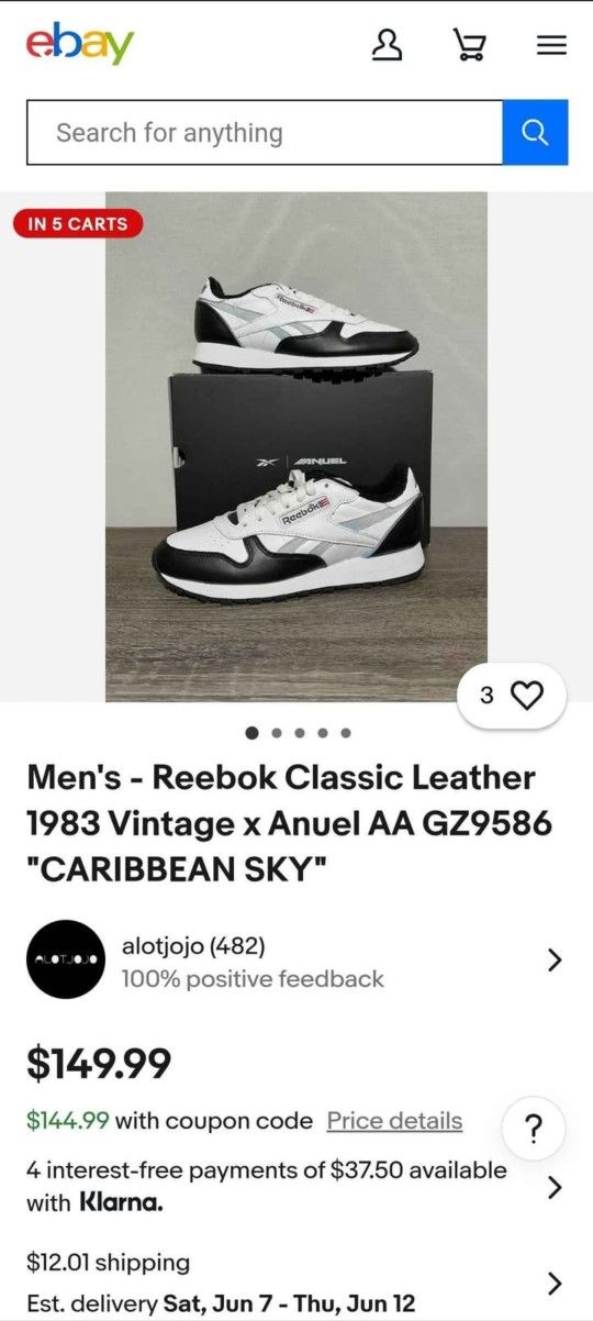 Anuel AA X reebok shoes!