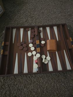 Classic Backgammon Board Game Set - Leatherette Case