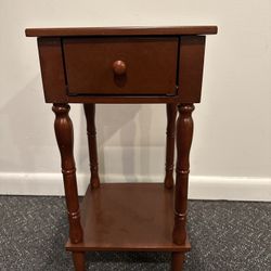 Wood Square Oriental End Table