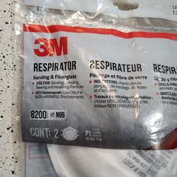 3M Respirator 8200 2 PACK, FOR SANDING, grinding, sweeping, sawing, bagging, or processing minerals