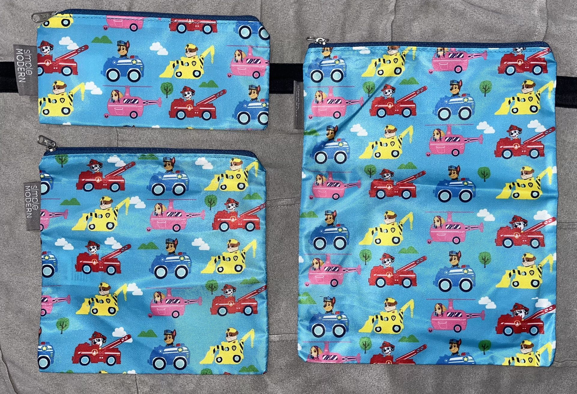 Simple Modern Set of 3 PAW Patrol Snack/Storage Bags - PERFECT CONDITION
