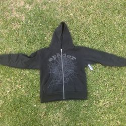 Black Spider Zip up Hoodie 