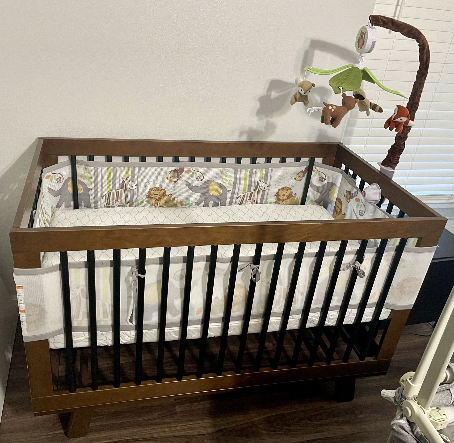 Babyletto Hudson 3-in-1 Convertible Crib With Mattress with toddler conversion kit with mattress