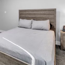 Queen Bed Frame Mattress And Night Stand 