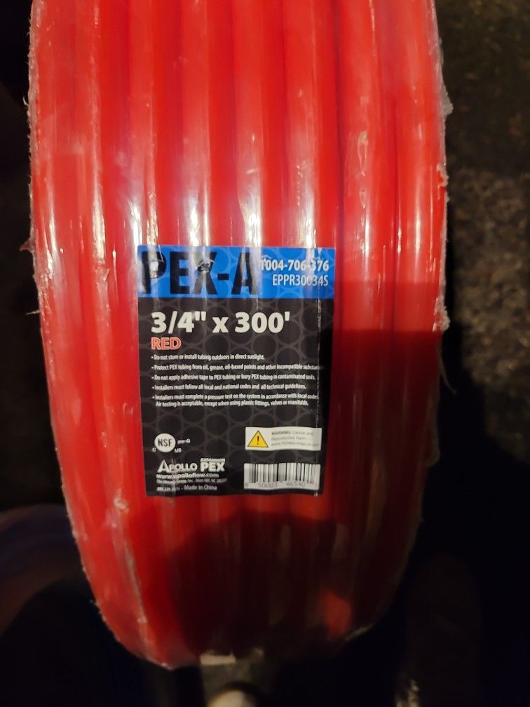 PEXA 3/4"×300' RED/ PEXA 1/2"×100' RED/ PEXB 1/2"×100' BLUE for Sale