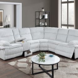 3pcs Sectional POWER Recliner set w/USB connection, Drawer & cupholders