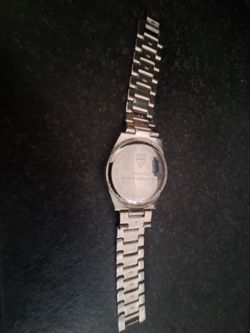 Geoffrey Beene Silver Tone Blue Degrade Genuine Diamond Watch