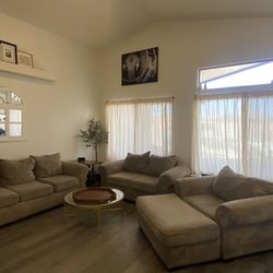 Beige Sofa Couch Set