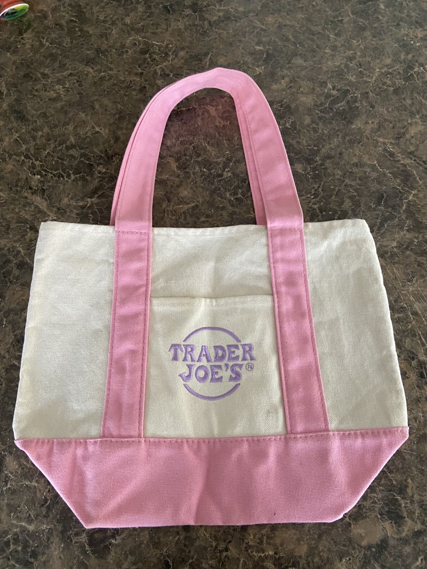 Pink Trader Joes pastel tote bag