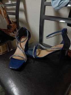 Heels navy blue with silver jems