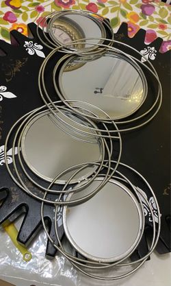 Silver Swirl Round Mirror Wall Decor
