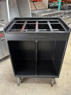 Cambro TC1418110 Black Tray & Flatware Silverware Cart 32" x 21" x 46"#5457