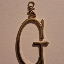 Gold Tone Capital Initial "G" with Lobster Claw Clasp