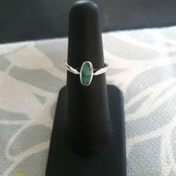 Sterling Silver Genuine Turquoise Ring Sz 5