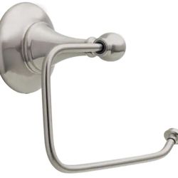 Delta Greenwich II Wall Mount Open Square Toilet Paper Holder Bath Hardware Accessory in Brushed Nickel @G13