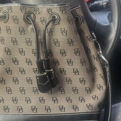 Dooney and Bourke Black And Tan Medium Bag