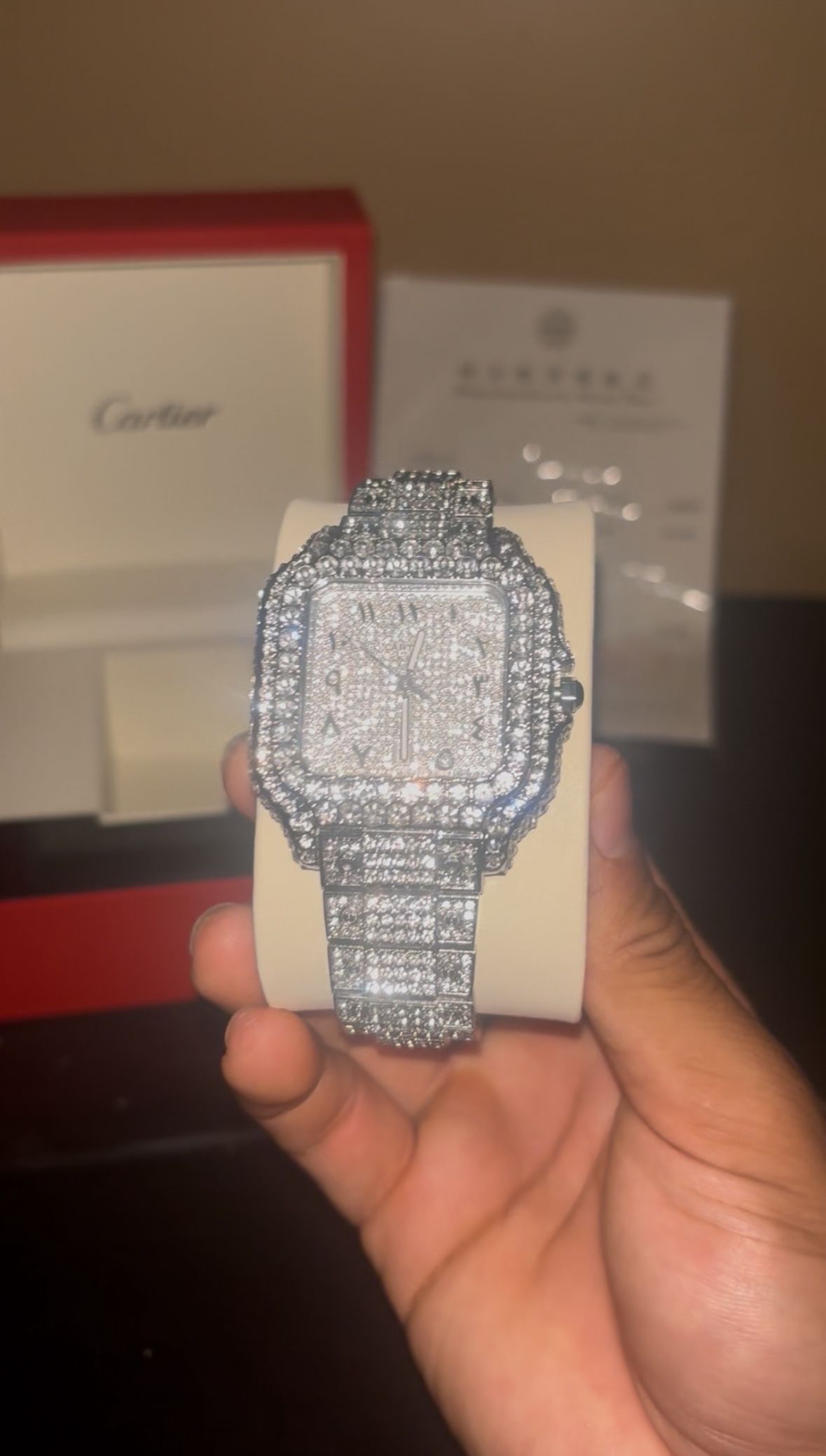VVS Moissanite Diamond Cartier Watch