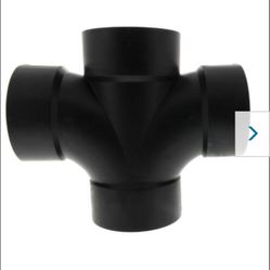 3" H x H x H ABS Double Sanitary Tee (5835) @C5-23