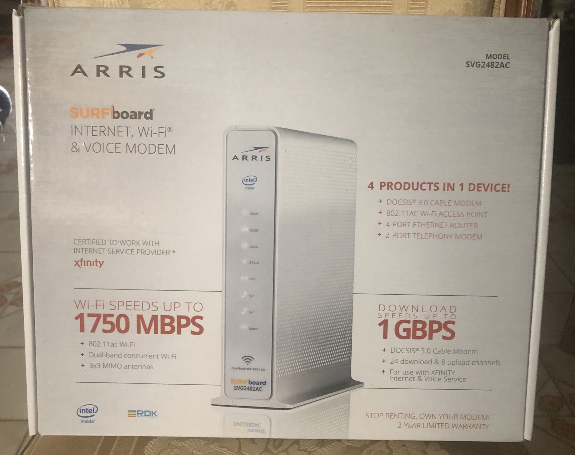 ARRIS Surfboard Internet, WI-FI & Voice Modem