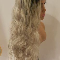 Lace Front Wig Gray Wavy BRAND NEW