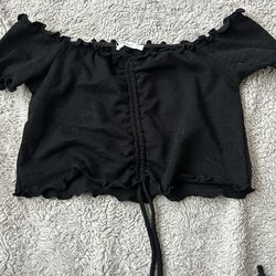 black scrunch tube top never worn