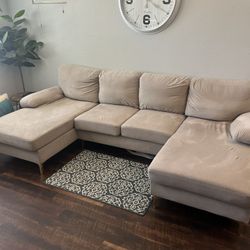 Used Light Beige Sectional Sofa 