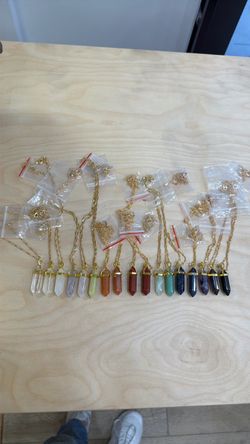 Crystal Point Pendant Necklaces Bulk Lot