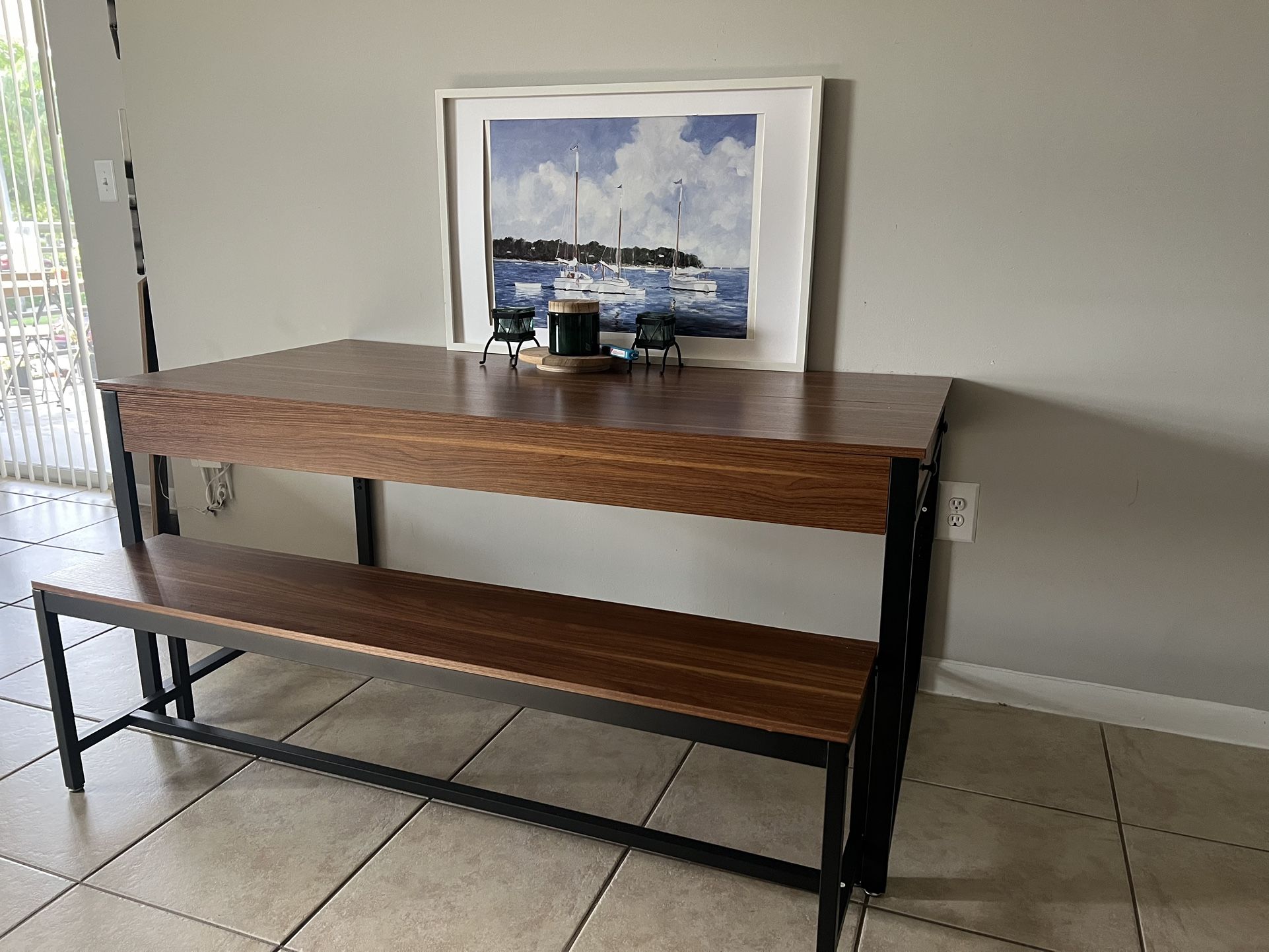 Dining Table With Two Benches