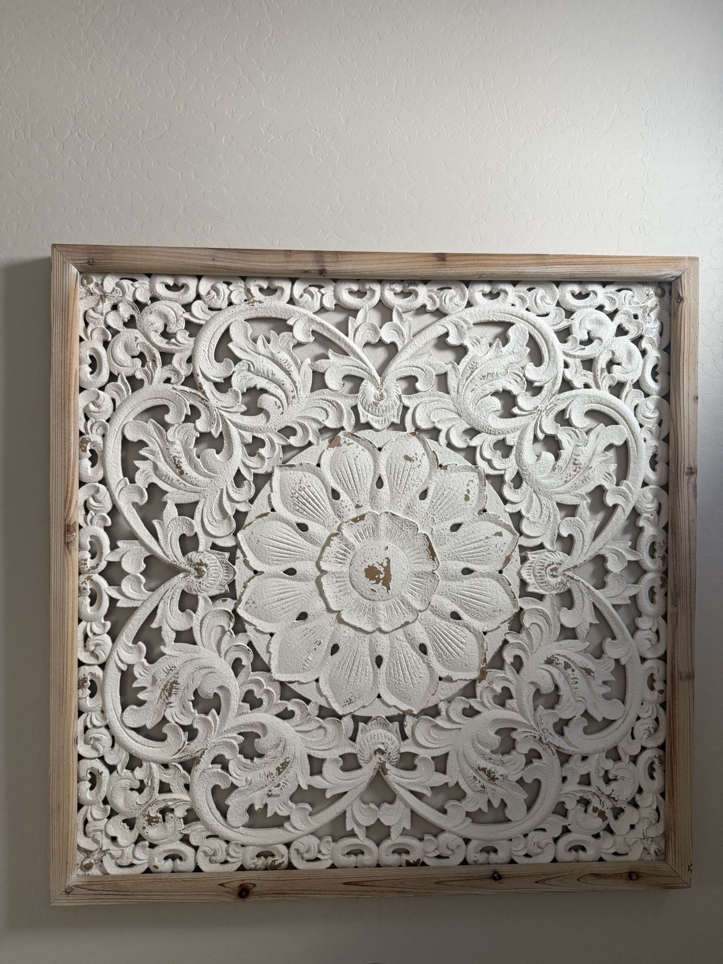 Carved Wood Wall Art - 38” x 38”