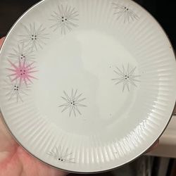 Vintage Starburst Teacups, Plates, Teapot