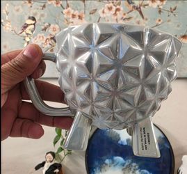 Disney Parks Epcot Spaceship Earth Figural Sculpted 3D Ceramic Mug Iridescent