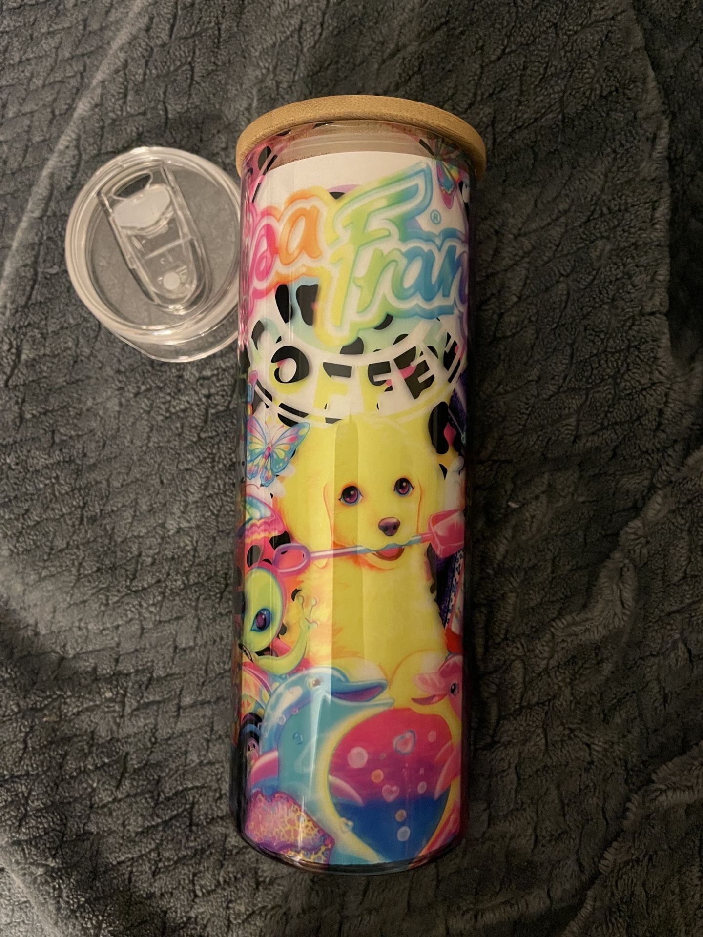 Lisa Frank Glass Tumbler