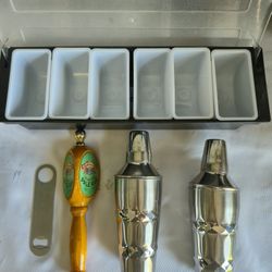 Bar TIN Shaker Set, Fruit Tray & Tap Handle 

