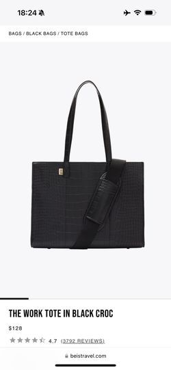 NWT Black Croc Beis Tote