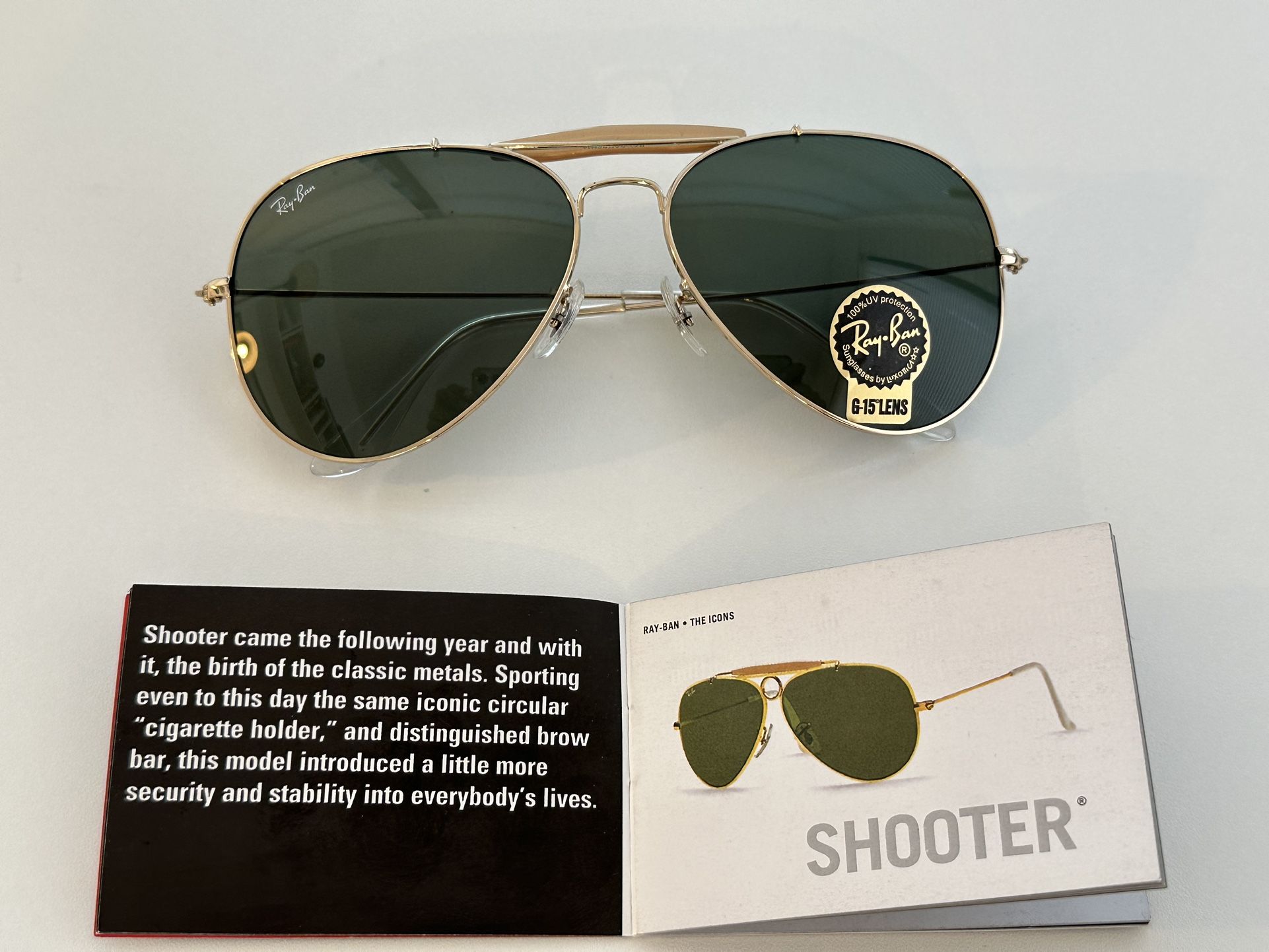 ray ban shooter cigarette holder Ray Ban RB3029 SHOOTER Aviator Sunglasses & Accessories