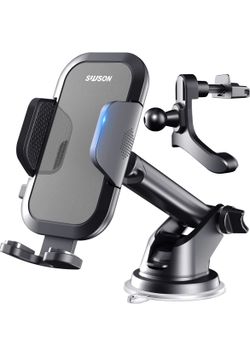 SUUSON Car Phone Holder Mount -3in1 Long arm Phone Holder for car, Suitable for car Dashboard/Windshield/Vent, car Adjustable Phone Holder, Compatible