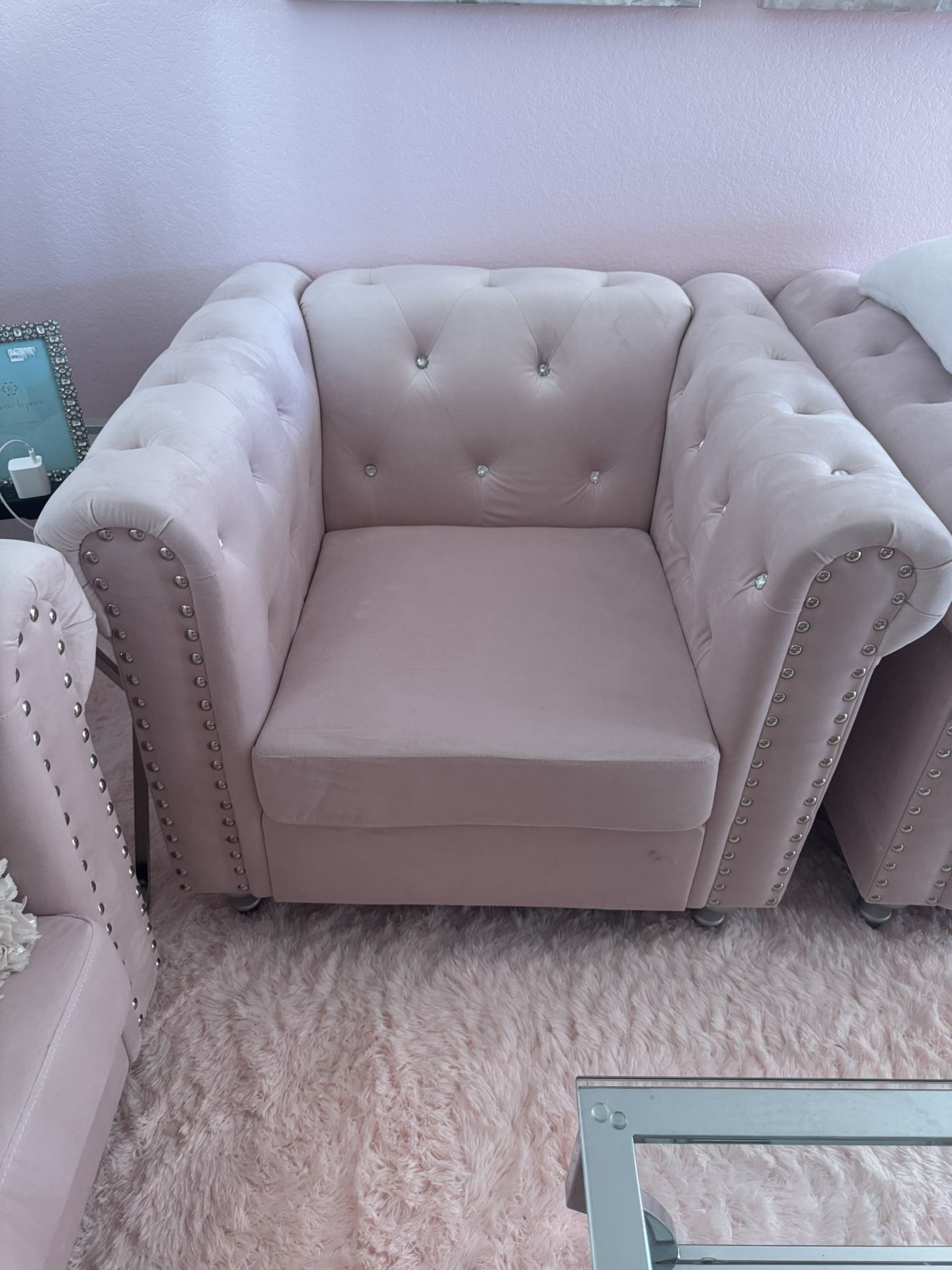 Pale Pink Accent Chair