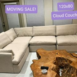 Beige Cloud Couch Modular Sectional Sofa Feathered 