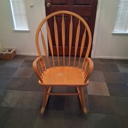 Solid oak rocking chair