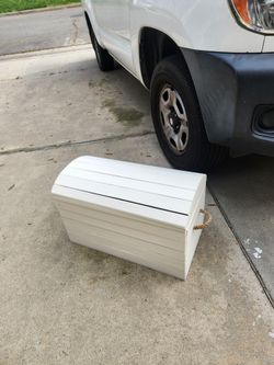 22 x 11 x 14" tall, cute little wooden storage crate