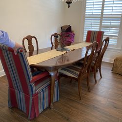 Dining Table / 8 Chairs By Ethan Alen