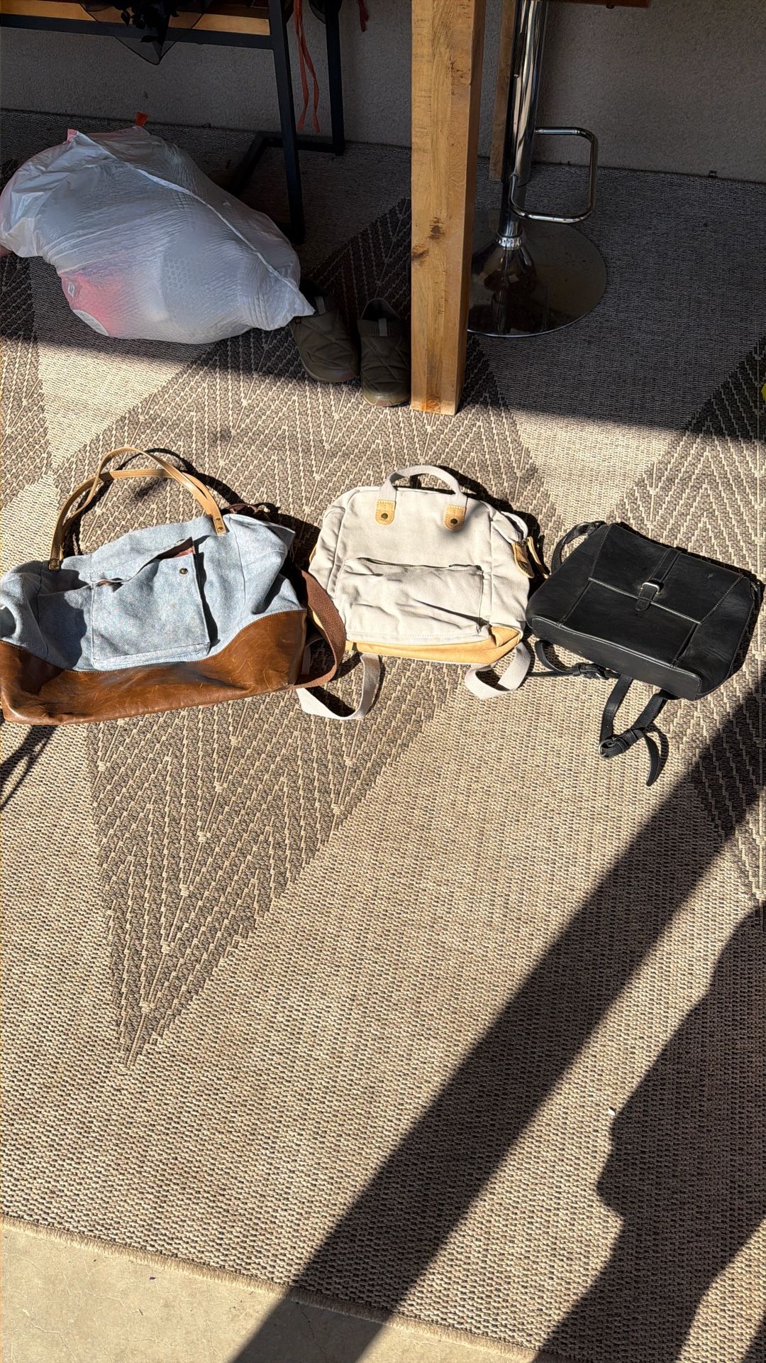 Weekend Bag And Two Back Pack Purses